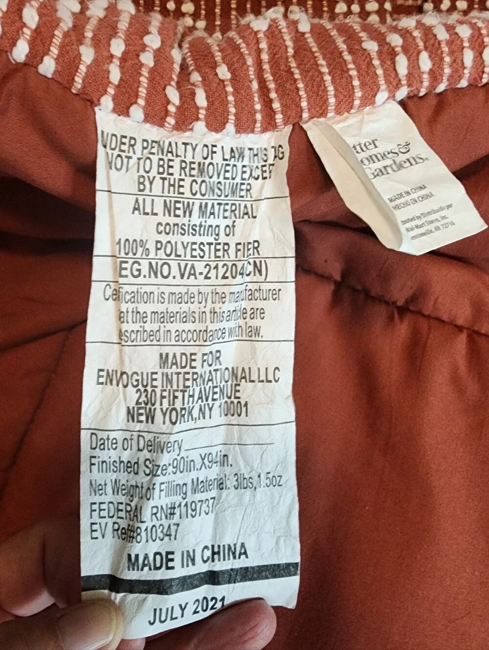 NEWLAKE Rust Comforter Queen